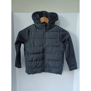 NWT Frost Free‎ Puffer Hooded Jacket w/ Thumb Holes Black Boys XS 5